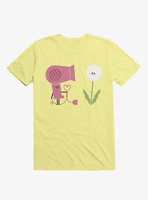 Forbidden Love Hair Dryer And Dandelion Corn Silk Yellow T-Shirt