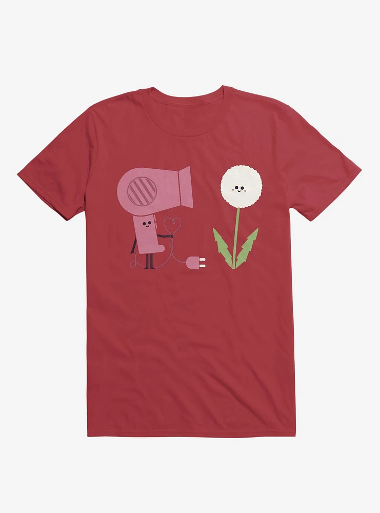 Forbidden Love Hair Dryer And Dandelion Red T-Shirt