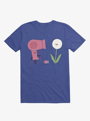 Forbidden Love Hair Dryer And Dandelion Royal Blue T-Shirt