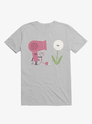 Forbidden Love Hair Dryer And Dandelion Ice Grey T-Shirt