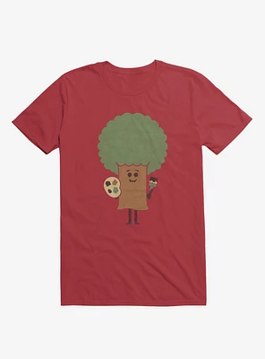 Happy Tree Painter Red T-Shirt