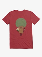 Happy Tree Painter Red T-Shirt