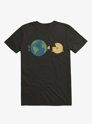 Earth Mmmoon Cheese Black T-Shirt