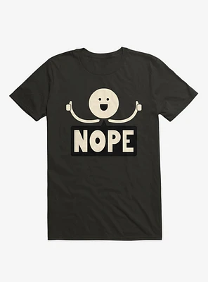 Thumbs Up Face Nope Sign Black T-Shirt
