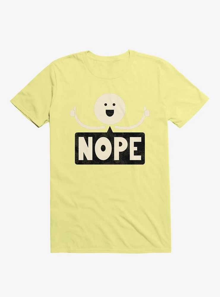 Thumbs Up Face Nope Sign Corn Silk Yellow T-Shirt