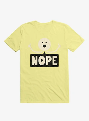 Thumbs Up Face Nope Sign Corn Silk Yellow T-Shirt