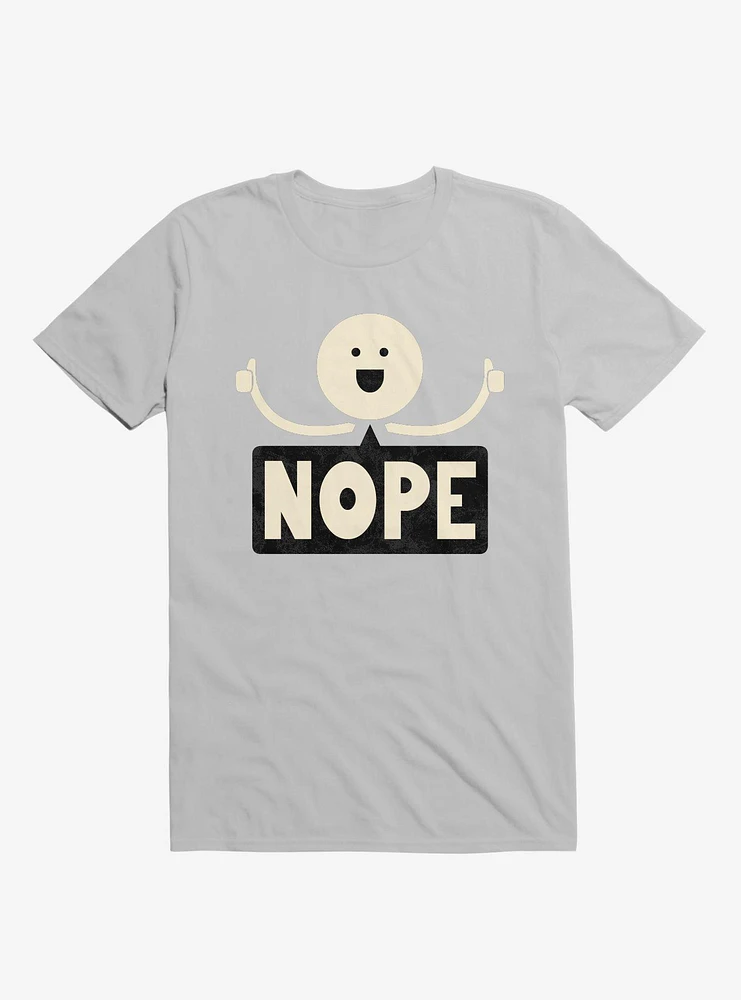 Thumbs Up Face Nope Sign Ice Grey T-Shirt