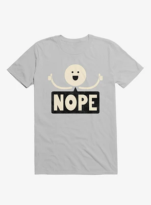 Thumbs Up Face Nope Sign Ice Grey T-Shirt