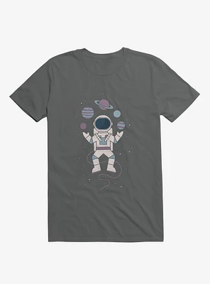 Astronaut Space Juggler Charcoal Grey T-Shirt