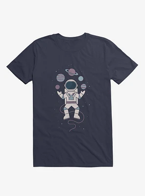 Astronaut Space Juggler Navy Blue T-Shirt