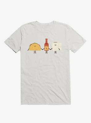 Taco, Hot Sauce, Toilet Paper Friends White T-Shirt