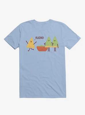 Aliens! Chip Guacamole Dip Light Blue T-Shirt