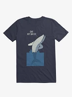 Bad Back Whale Oh! My Back! Navy Blue T-Shirt