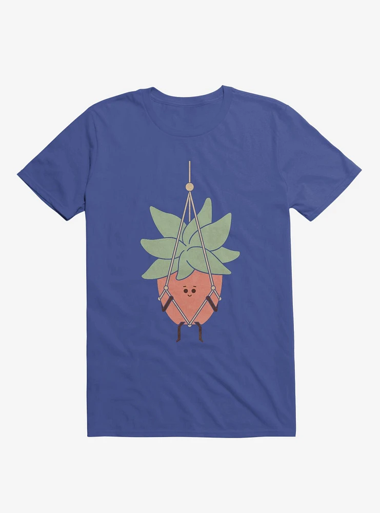 Hang There House Plant Royal Blue T-Shirt