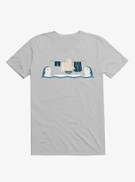 Penguin With Narwhals Laundry Day Ice Grey T-Shirt