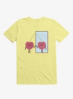 Love Yourself Cherry Looking Mirror Corn Silk Yellow T-Shirt