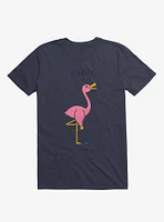 Ouch! Flamingo Navy Blue T-Shirt