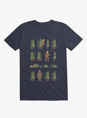 Bigfoot Forest Navy Blue T-Shirt