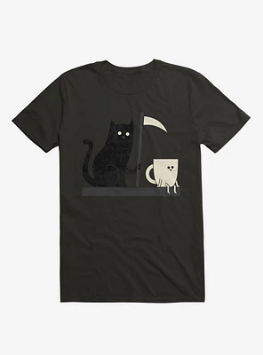 Impending Doom Cat Vs. Cup Black T-Shirt