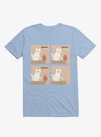 Purrhaps... Mischievous Cat Light Blue T-Shirt