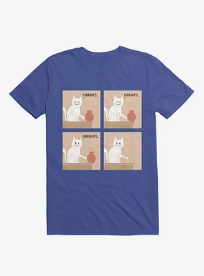 Purrhaps... Mischievous Cat Royal Blue T-Shirt