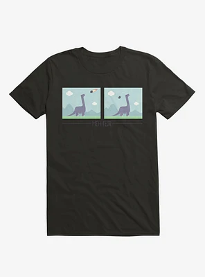 Dinosaur Meh-Teor Black T-Shirt
