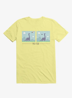 Dinosaur Meh-Teor Corn Silk Yellow T-Shirt
