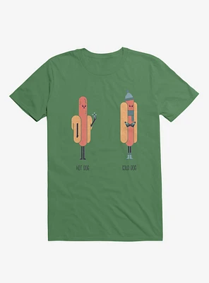 Opposites Hot Dog Cold Irish Green T-Shirt