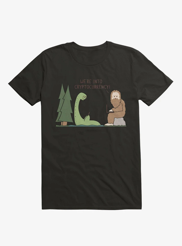 We're Into Cryptocurrency! Mythical Creatures Black T-Shirt