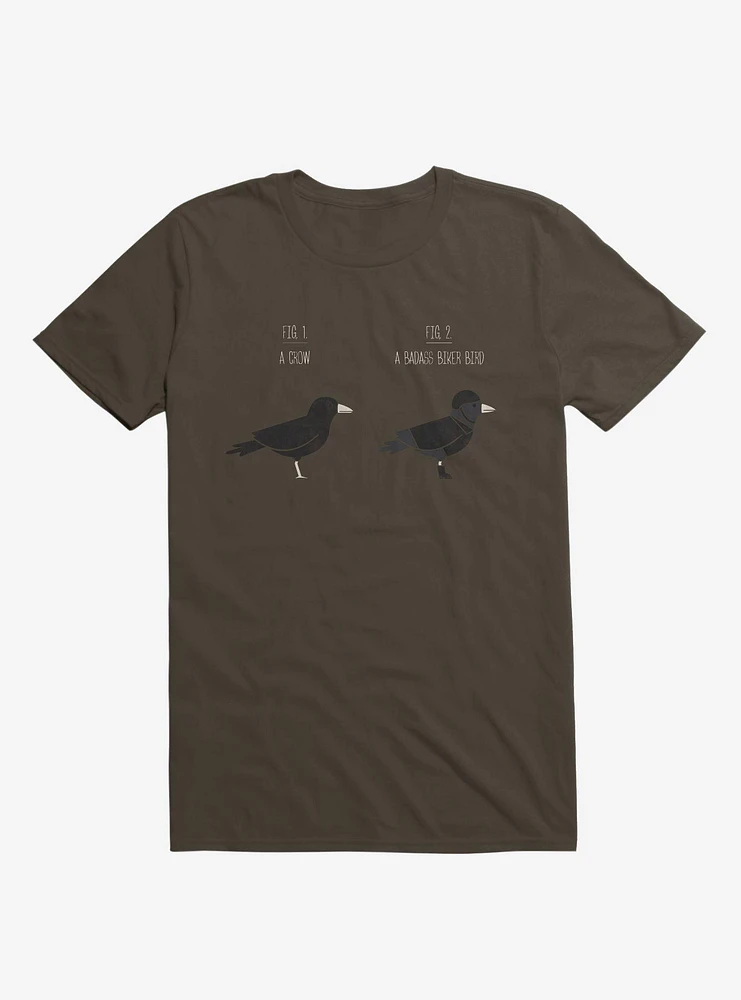 Know Your Birds A Crow Or Biker Bird Brown T-Shirt