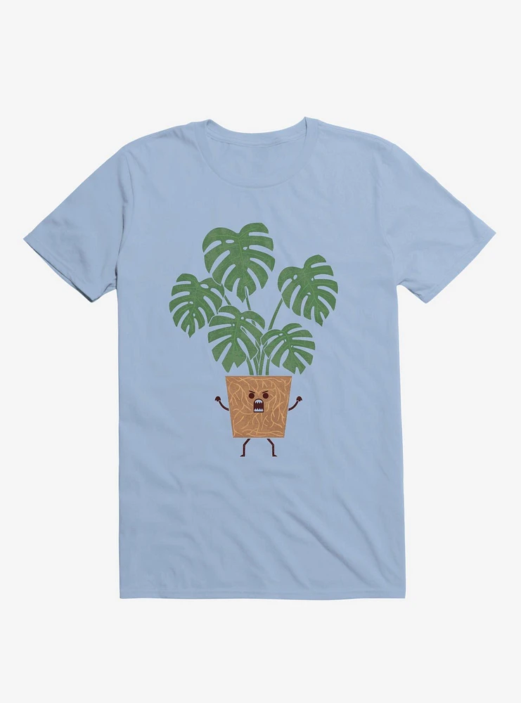 Monstera House Plant Light Blue T-Shirt