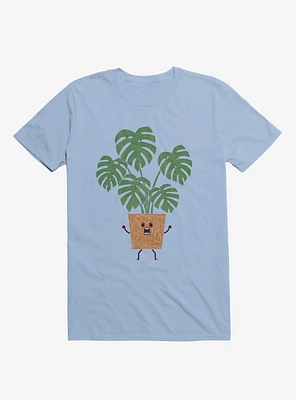 Monstera House Plant Light Blue T-Shirt