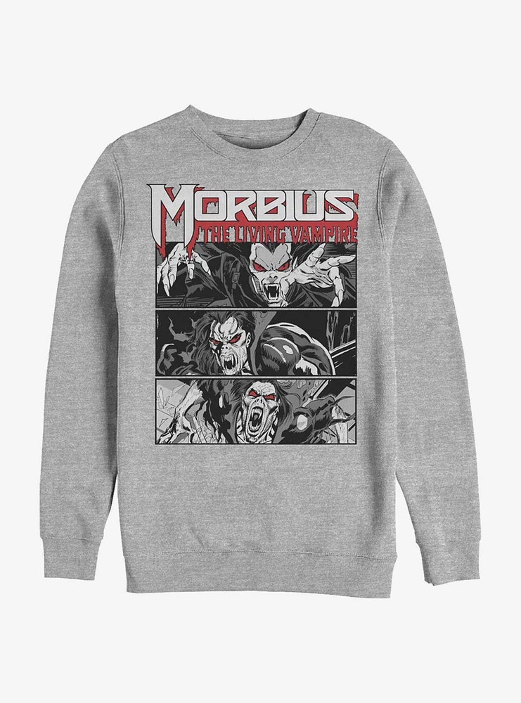 Marvel Morbius The Living Vampire Panels Crew Sweatshirt