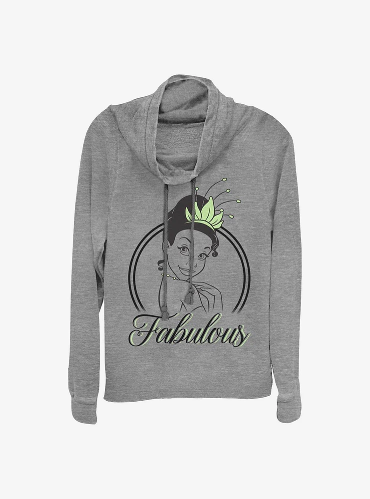 Disney The Princess And Frog Fabulous Tiana Cowlneck Long-Sleeve Girls Top