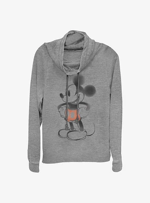 Disney Mickey Mouse Watery Cowlneck Long-Sleeve Girls Top