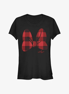 Disney Minnie Mouse Plaid Bow Girls T-Shirt