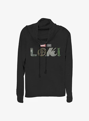 Marvel Loki Logo Cowlneck Long-Sleeve Girls Top