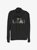 Marvel Loki Logo Cowlneck Long-Sleeve Girls Top