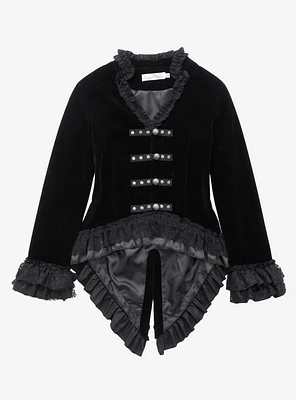 Black Velvet Lace Up Jacket