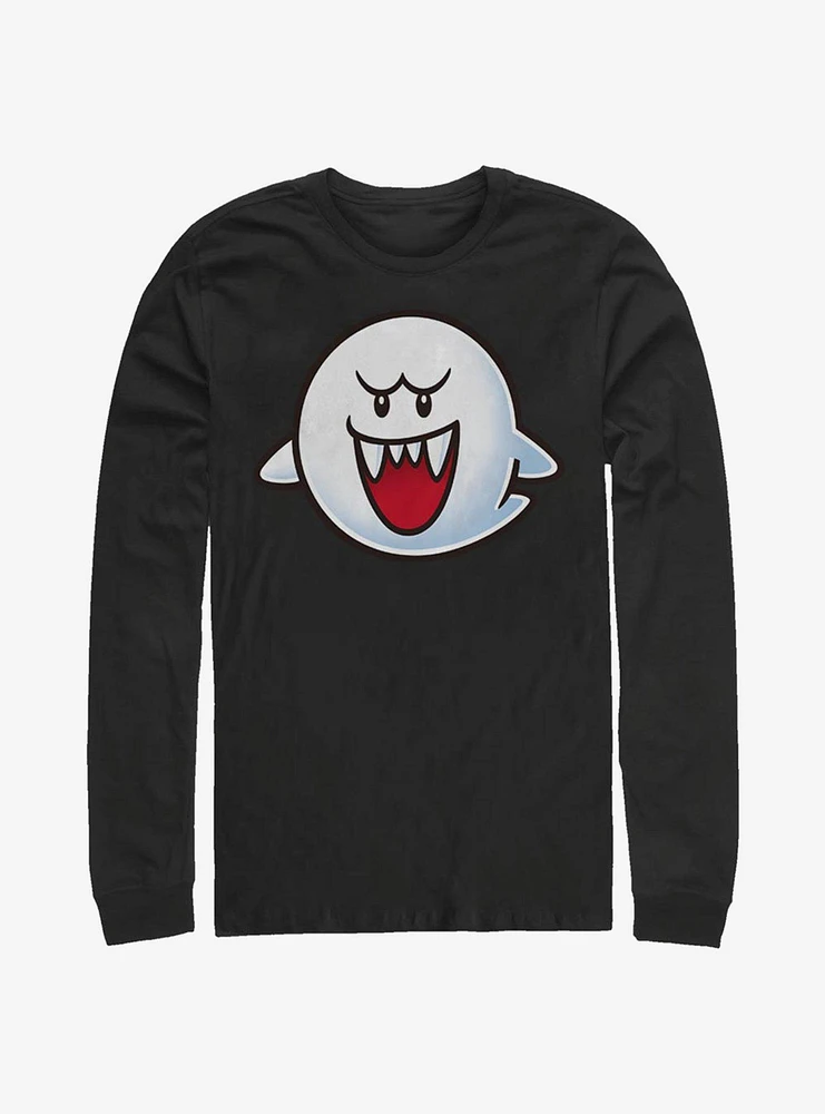 Super Mario Boo Face Long-Sleeve T-Shirt