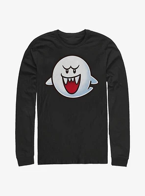 Super Mario Boo Face Long-Sleeve T-Shirt