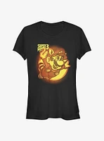 Super Mario Pumpkin Logo Girls T-Shirt