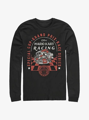 Super Mario Checkered Passed Long-Sleeve T-Shirt
