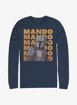 Star Wars The Mandalorian Mando Text Long-Sleeve T-Shirt