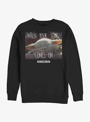 Star Wars The Mandalorian Child Song Meme Crew Sweatshirt