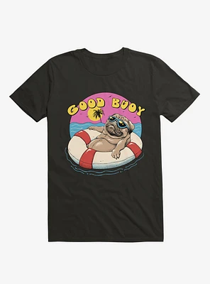 Ocean Pug Good Buoy! Black T-Shirt