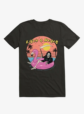 Life's A Beach Grim Reaper Black T-Shirt