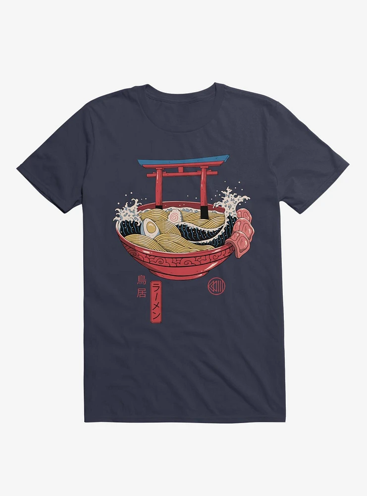 Sacred Ramen Ocean Navy Blue T-Shirt