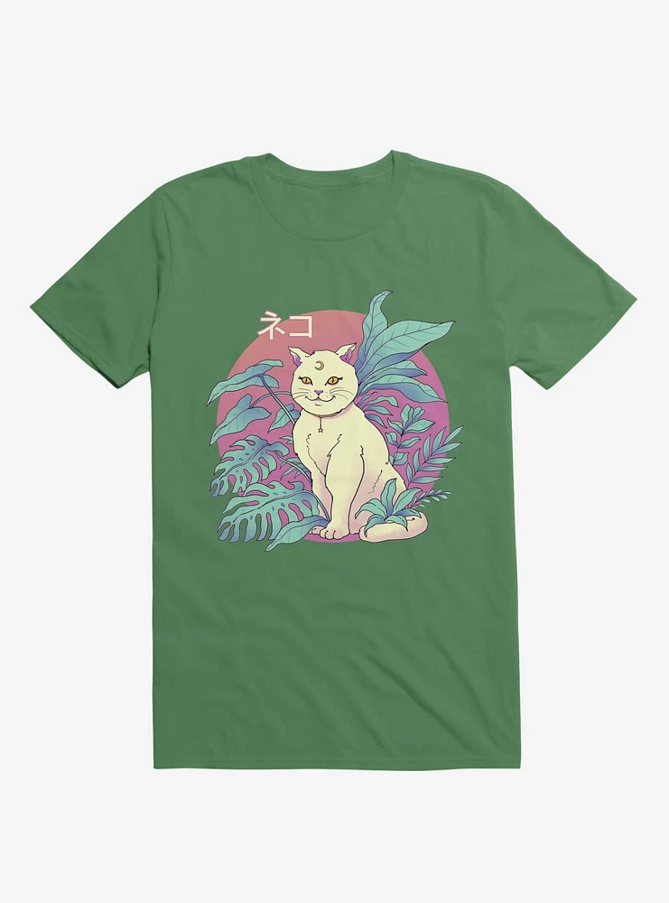 Leaves Vapor Cat Kelly Green T-Shirt