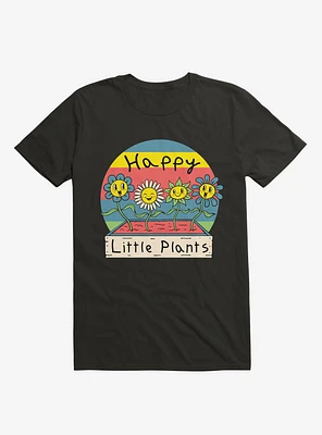 Happy Little Plants Black T-Shirt
